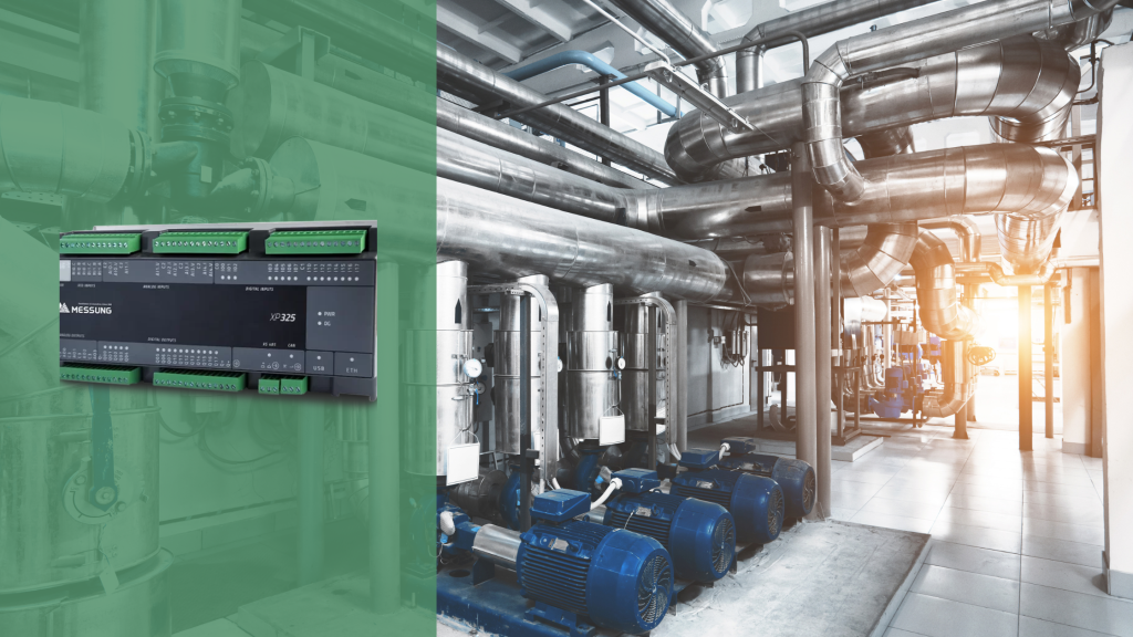 Automated boiler pump room managed by NX-ERA Xpress PLC with real-time control and monitoring