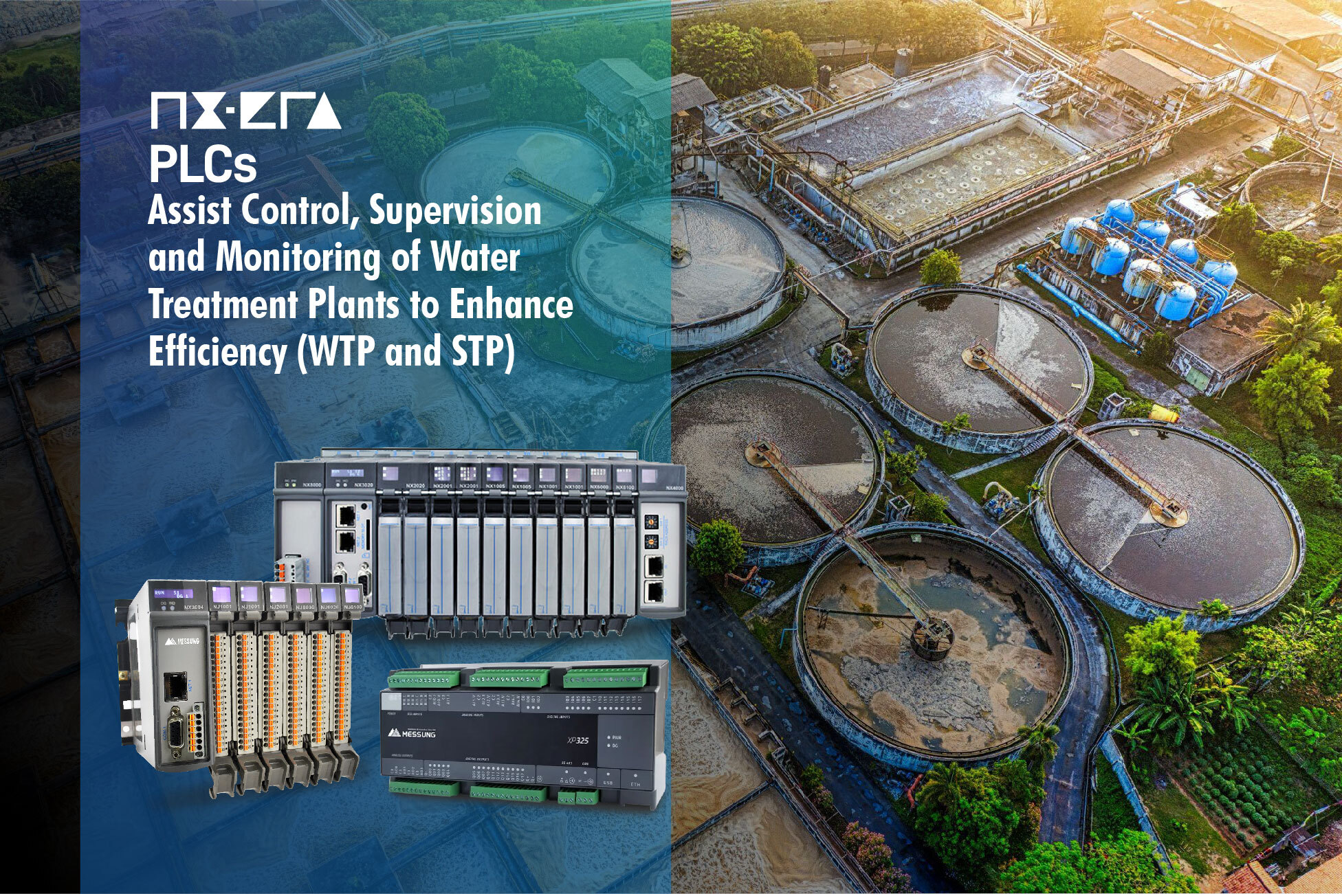 NX-ERA PLCs controlling water treatment process at an industrial plant