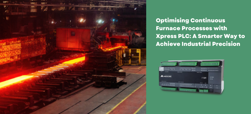 Smart factory setup with NX-ERA Xpress PLC managing continuous furnace process