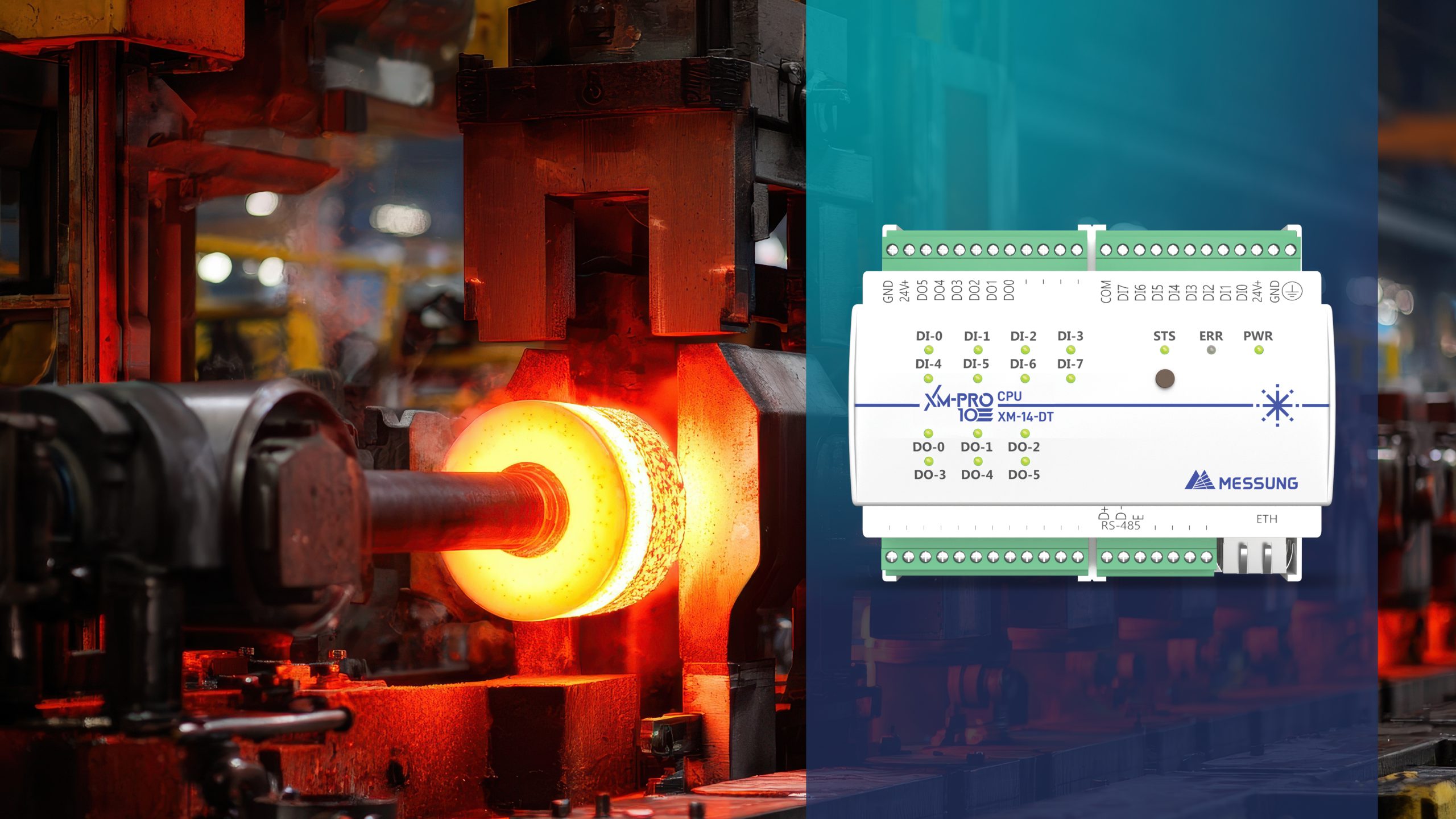 Heat treatment furnace with Messung XMPRO-10 PLC for intelligent industrial automation control