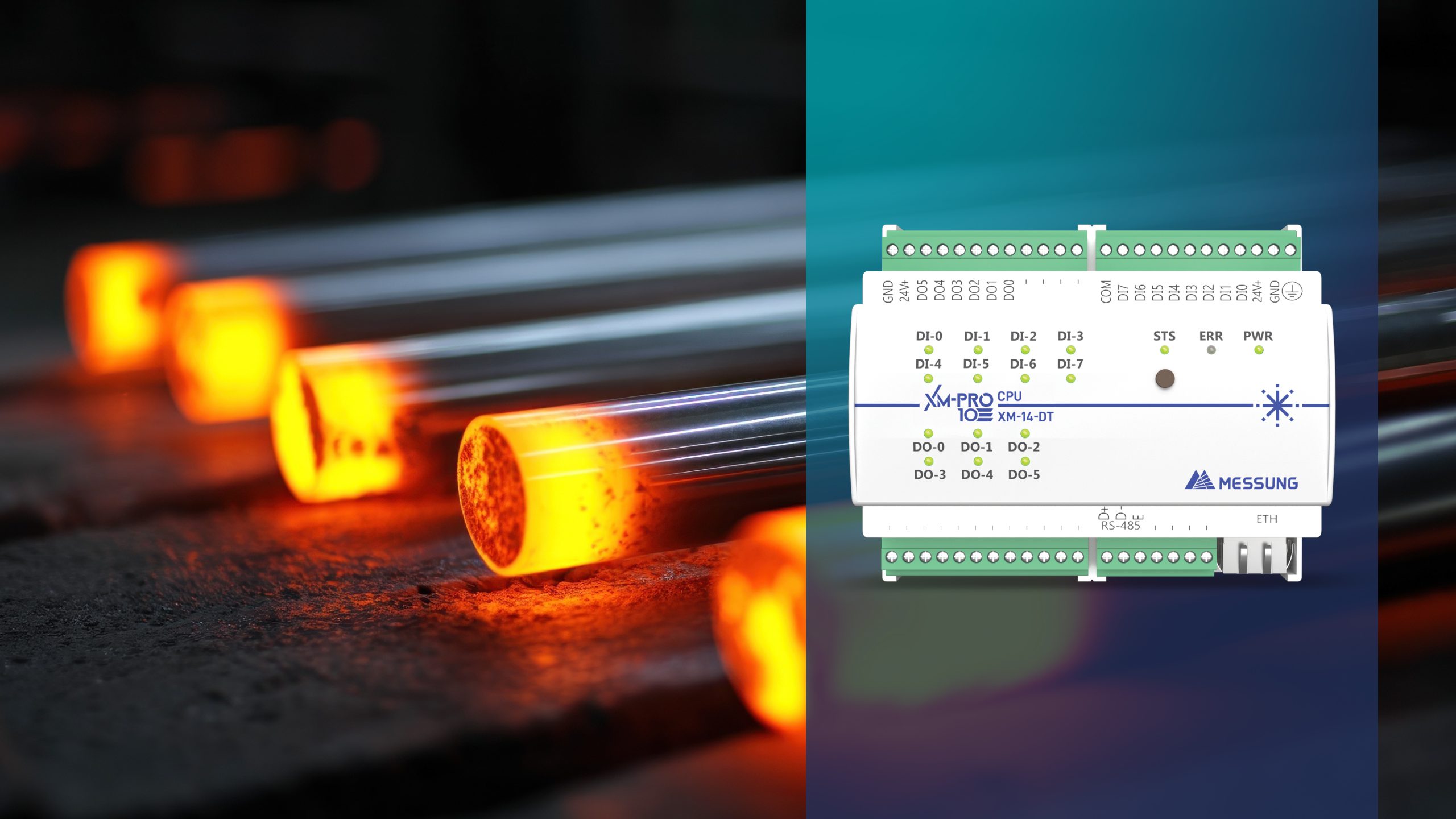Heat treatment furnace rods with Messung XMPRO-10 PLC for intelligent automation control