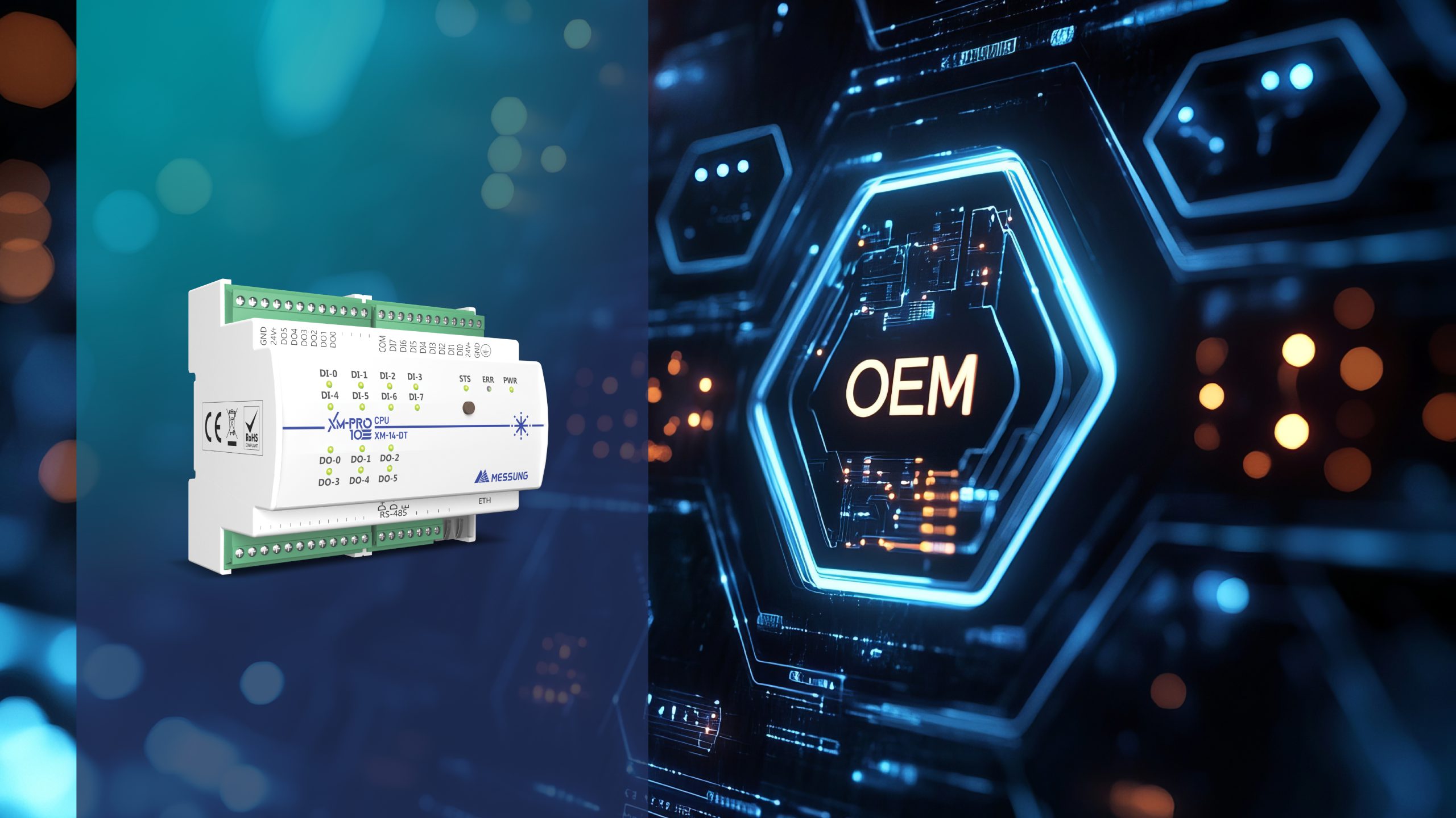 Messung XMPRO-10 PLC for OEM milling automation integrated with industrial digital interface and automation systems.