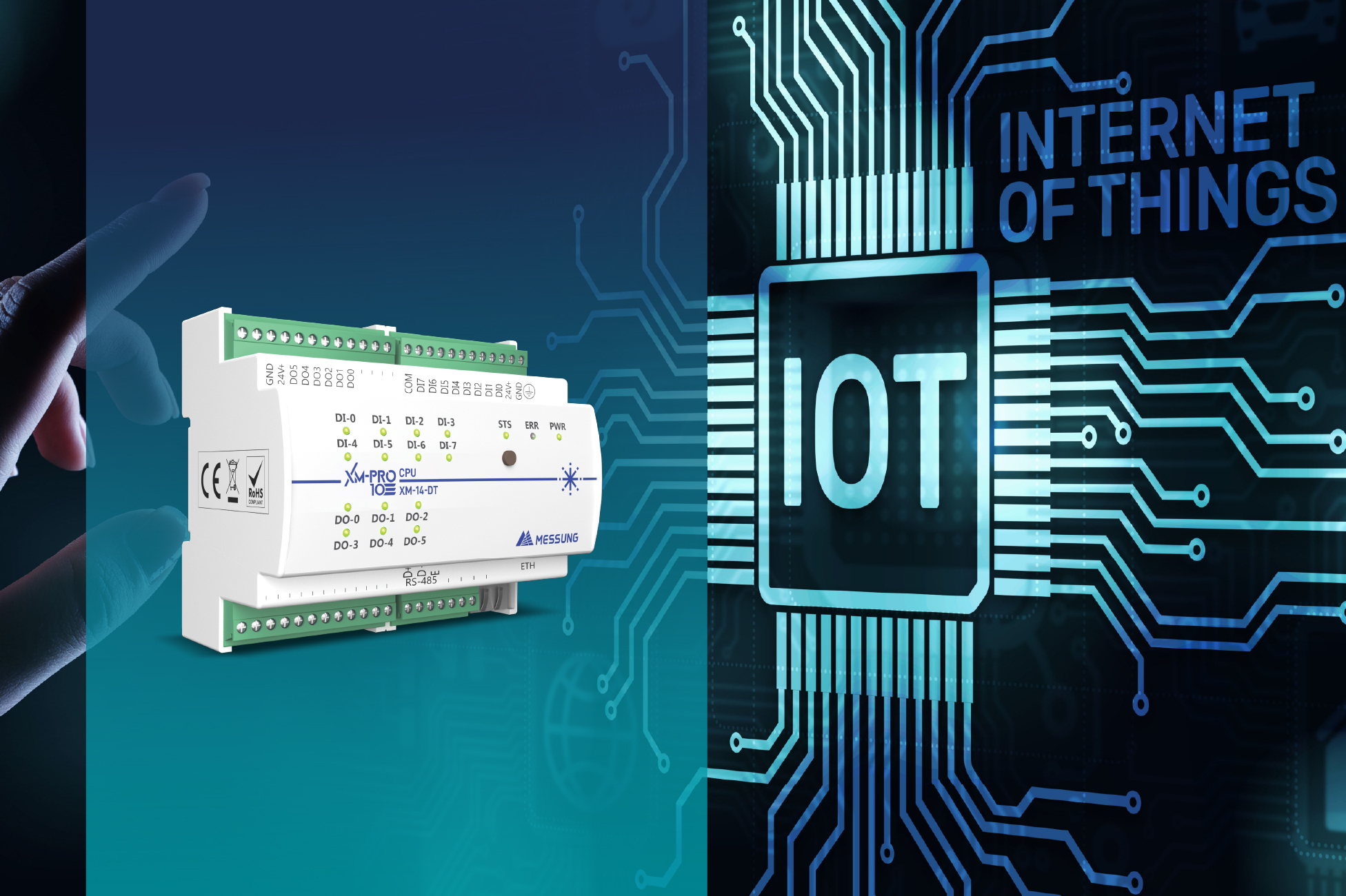 XMPRO-10 PLC controller integrated with IoT technology for industrial automation and smart electrical switchgear monitoring.