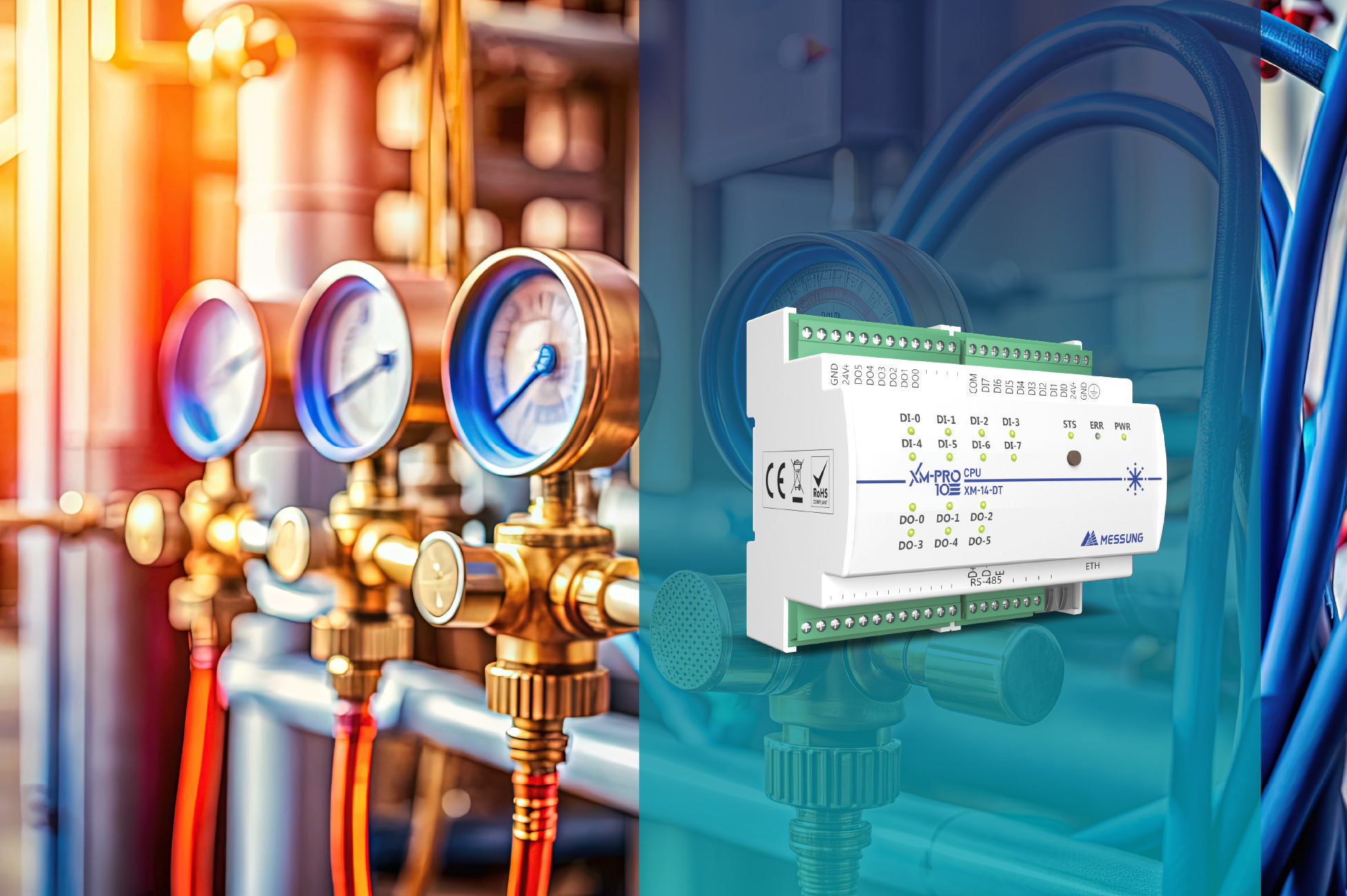 PLC automation system used for air leak testing and pressure monitoring in industrial pipelines