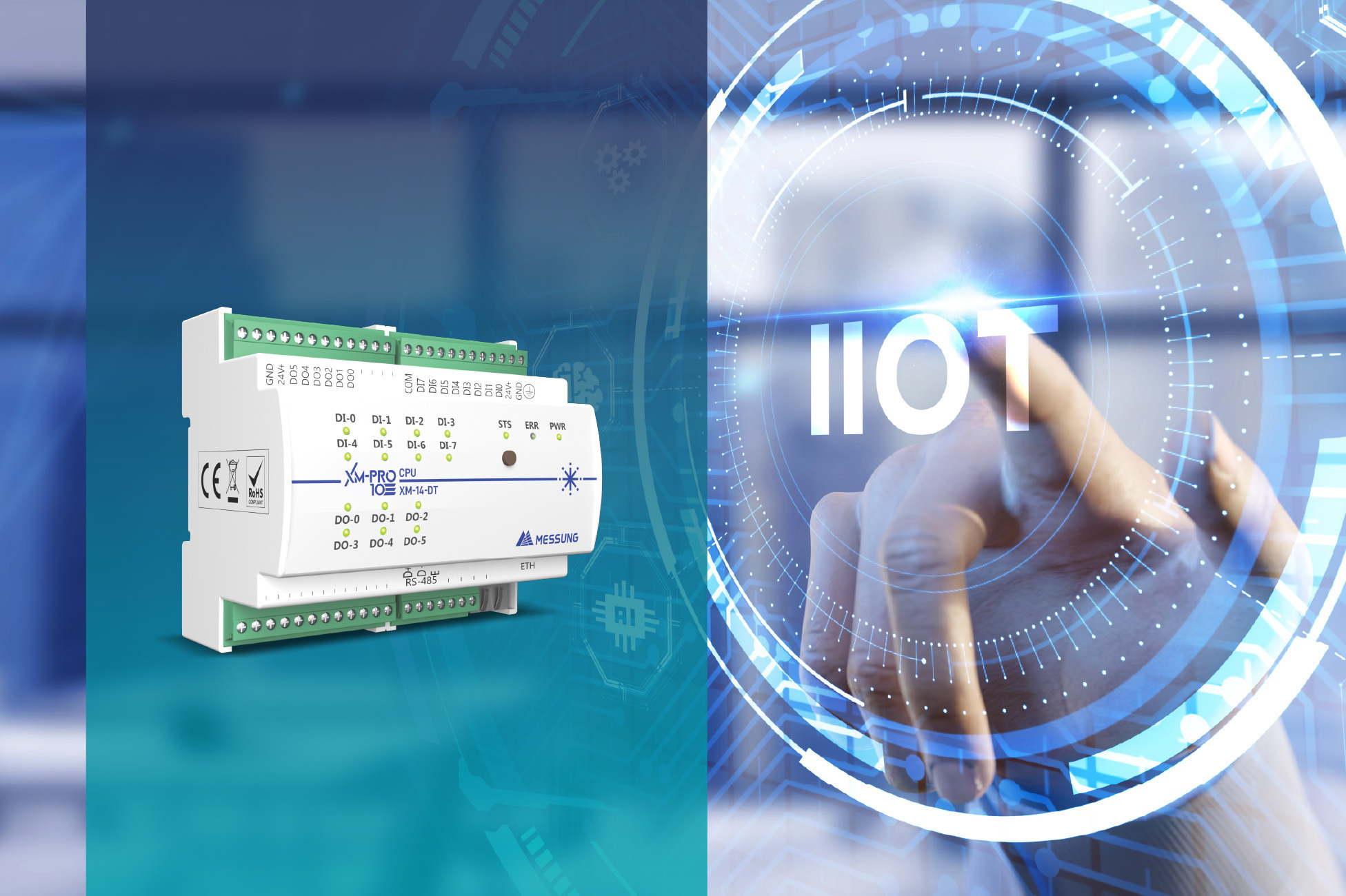 PLC automation device with IIoT technology for industrial monitoring and smart automation systems