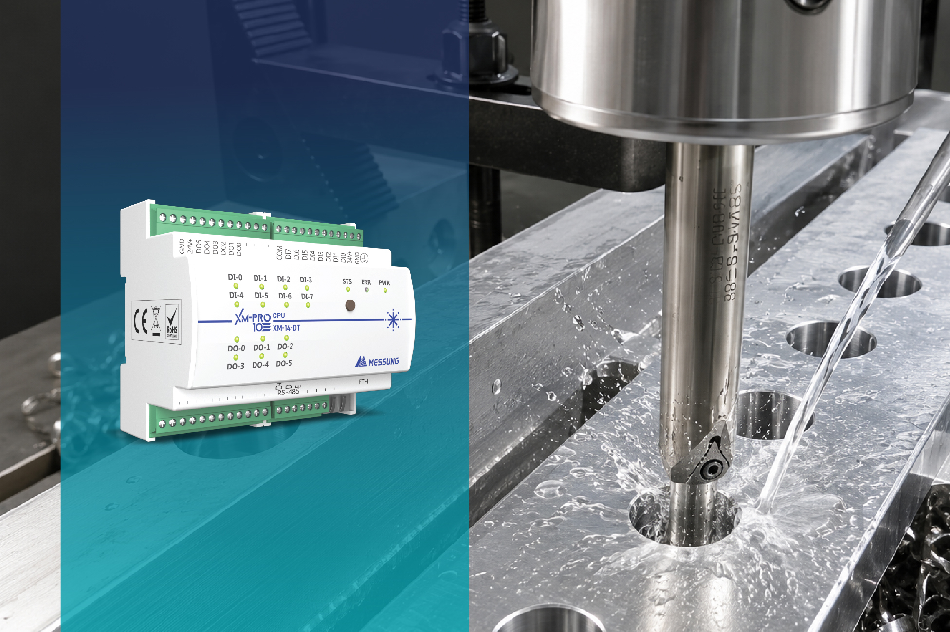 XM-PRO PLC controller with CNC machine automation setup
