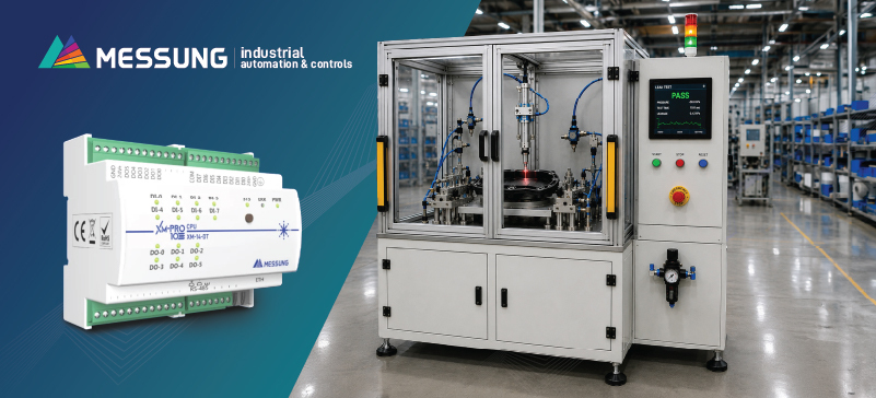 Messung industrial automation controller and automated industrial machine in factory