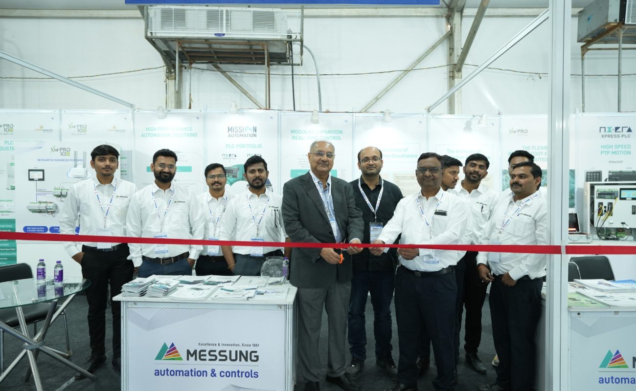 Messung Mahatech Expo 2026 industrial automation booth showcasing PLC and IIoT solutions with automation displays and team interactions
